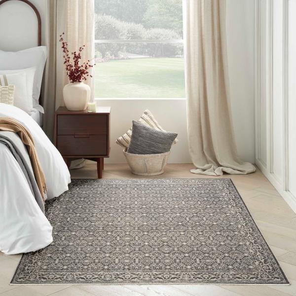 Nourison Shadows Charcoal Ivory Indoor Only Moroccan Rug SHW04
