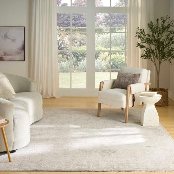 Nourison Shadows Ivory Grey Indoor Only Moroccan Rug SHW04