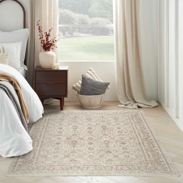 Nourison Shadows Ivory Grey Indoor Only Moroccan Rug SHW05