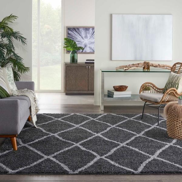 Nourison SHANGRI-LA SHI02 CHARCOAL/LIGHT GREY AREA RUG