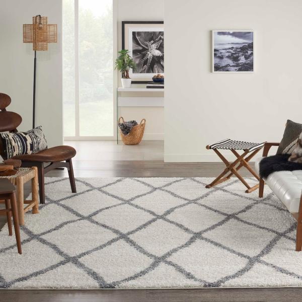 Nourison SHANGRI-LA SHI02 IVORY/LIGHT GREY AREA RUG