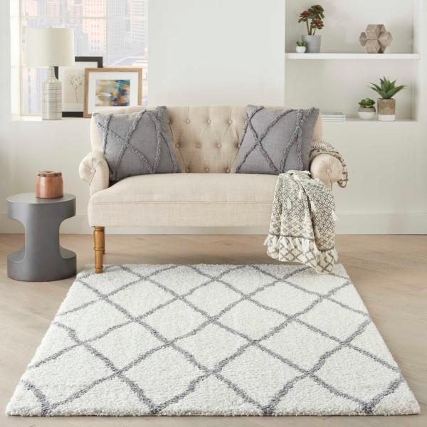 Nourison SHANGRI-LA SHI02 IVORY/LIGHT GREY AREA RUG