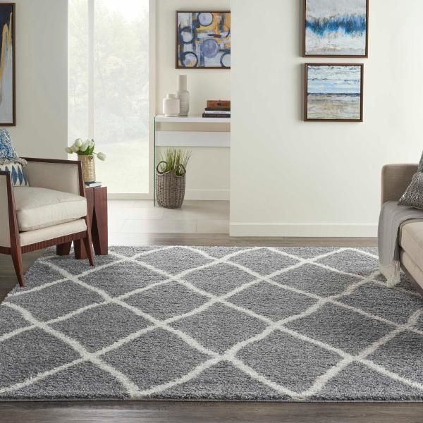Nourison SHANGRI-LA SHI02 LIGHT GREY/IVORY AREA RUG