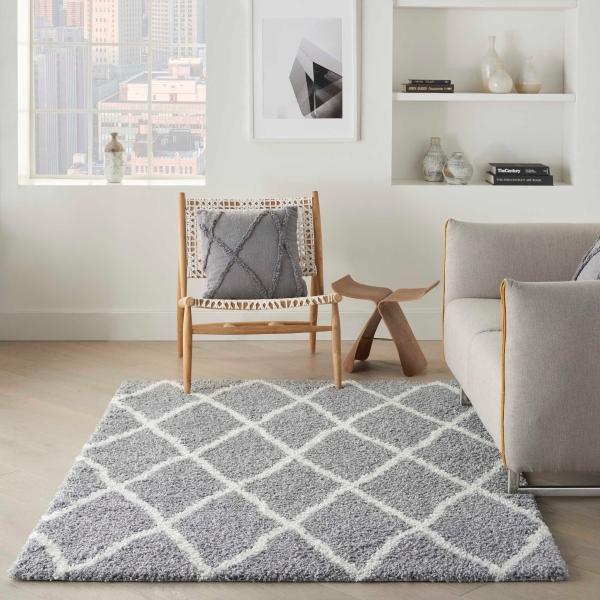 Nourison SHANGRI-LA SHI02 LIGHT GREY/IVORY AREA RUG