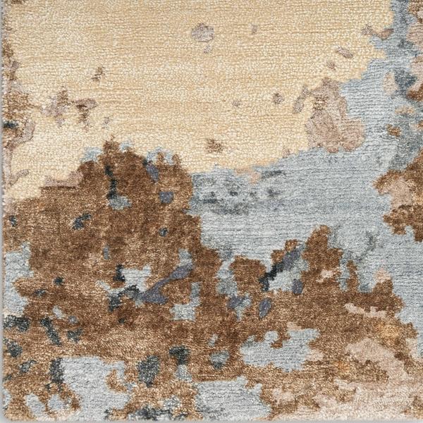 nourison Silk Shadows Beige Blue Indoor only Abstract Rug SHA23 Home