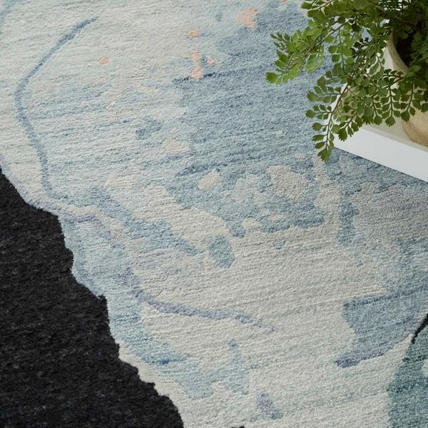 Nourison Silk Shadows Blue Pink Indoor Only Abstract Rug SHA25 Home