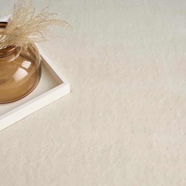 Nourison Soft Plush Rabbit Fur Beige Indoor Only Solid Rug SFF01