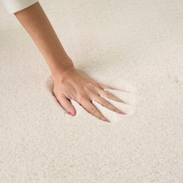 Nourison Soft Plush Rabbit Fur Beige Indoor Only Solid Rug SFF01