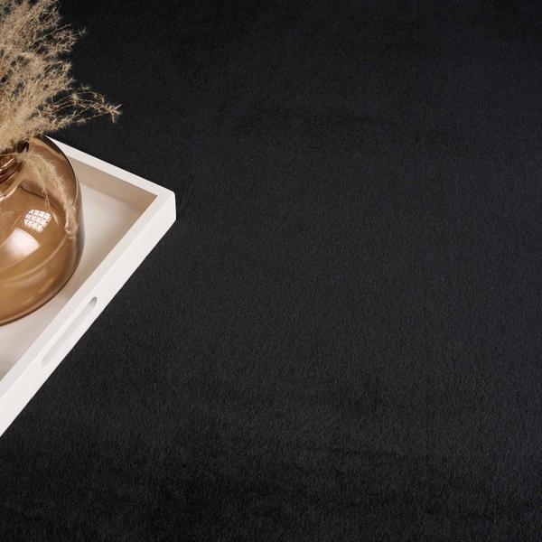 Nourison Soft Plush Rabbit Fur Black Indoor Only Solid Rug SFF01