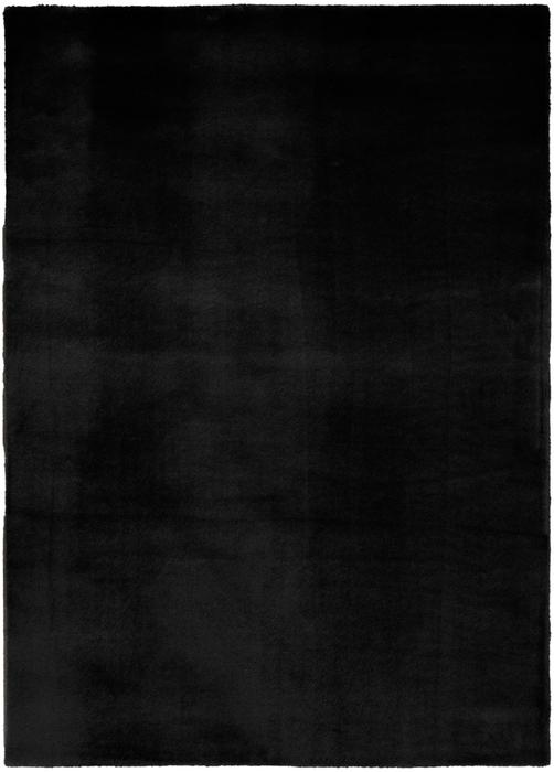 Nourison Soft Plush Rabbit Fur Black Indoor Only Solid Rug SFF01