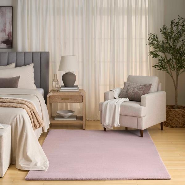 nourison Soft Plush Rabbit Fur Lavender Indoor only Solid Rug SFF01