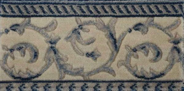 nourison SOMERSET SCROLLWORK ST02 BLUE/MULTICOLOR BORDER BROADLOOM CARPET
