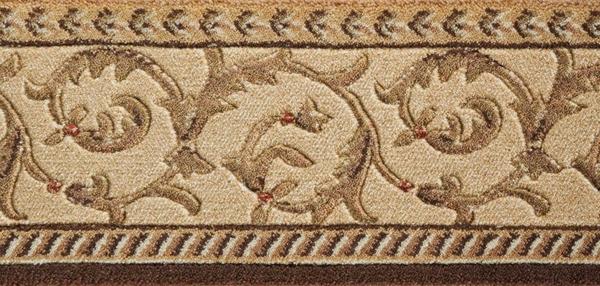 nourison SOMERSET SCROLLWORK ST02 BROWN BORDER BROADLOOM CARPET