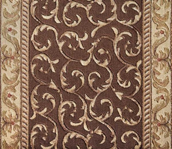 Nourison SOMERSET SCROLLWORK ST02 BROWN RUNNER BROADLOOM CARPET