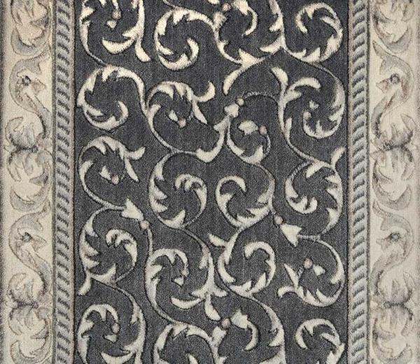 Nourison SOMERSET SCROLLWORK ST02 CHARCOAL RUNNER BROADLOOM CARPET