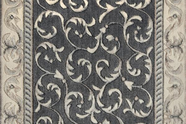 Nourison SOMERSET SCROLLWORK ST02 CHARCOAL RUNNER BROADLOOM CARPET