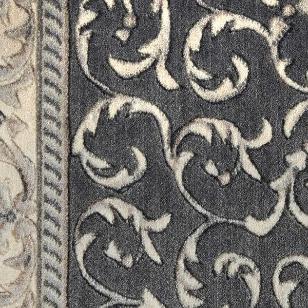 nourison SOMERSET SCROLLWORK ST02 CHARCOAL RUNNER BROADLOOM CARPET