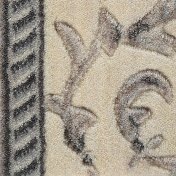 nourison SOMERSET SCROLLWORK ST02 GREEN MULTICOLOR BORDER BROADLOOM CARPET