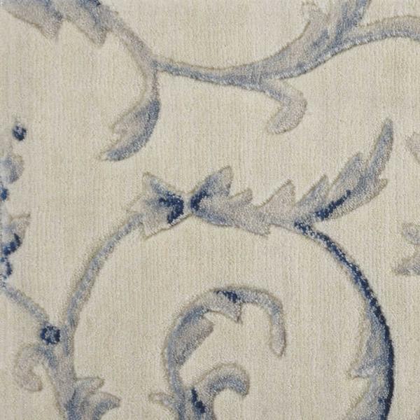 nourison SOMERSET SCROLLWORK ST02 IVORY/BLUE BROADLOOM BROADLOOM CARPET