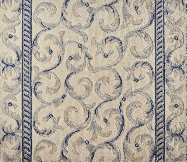 Nourison SOMERSET SCROLLWORK ST02 IVORY/BLUE RUNNER BROADLOOM CARPET