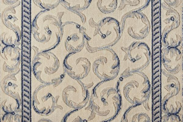 Nourison SOMERSET SCROLLWORK ST02 IVORY/BLUE RUNNER BROADLOOM CARPET