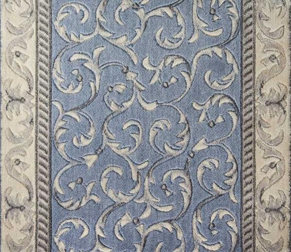 Nourison SOMERSET SCROLLWORK ST02 LIGHT BLUE RUNNER BROADLOOM CARPET
