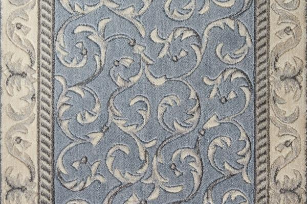 Nourison SOMERSET SCROLLWORK ST02 LIGHT BLUE RUNNER BROADLOOM CARPET