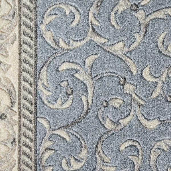 nourison SOMERSET SCROLLWORK ST02 LIGHT BLUE RUNNER BROADLOOM CARPET