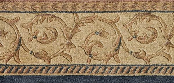 nourison SOMERSET SCROLLWORK ST02 NAVY BORDER BROADLOOM CARPET