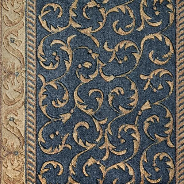 nourison SOMERSET SCROLLWORK ST02 NAVY RUNNER BROADLOOM CARPET