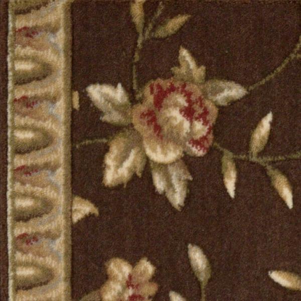 nourison SOMERSET SPRING BLOSSOM ST69 BROWN RUNNER BROADLOOM CARPET