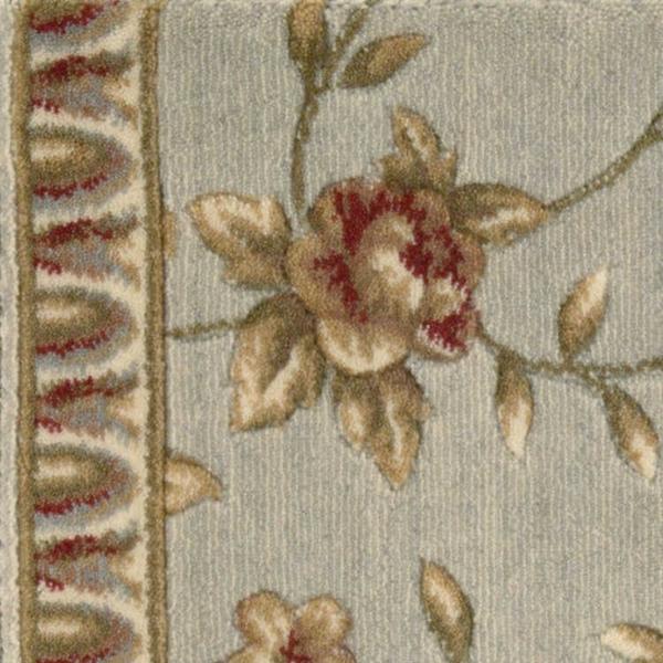 nourison SOMERSET SPRING BLOSSOM ST69 LIGHT BLUE RUNNER BROADLOOM CARPET