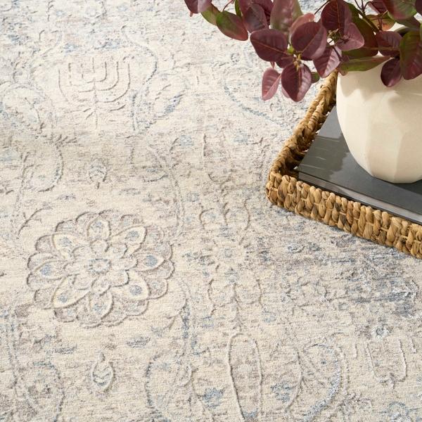 Nourison Sultana Grey Blue Indoor Only Persian Rug SLL03