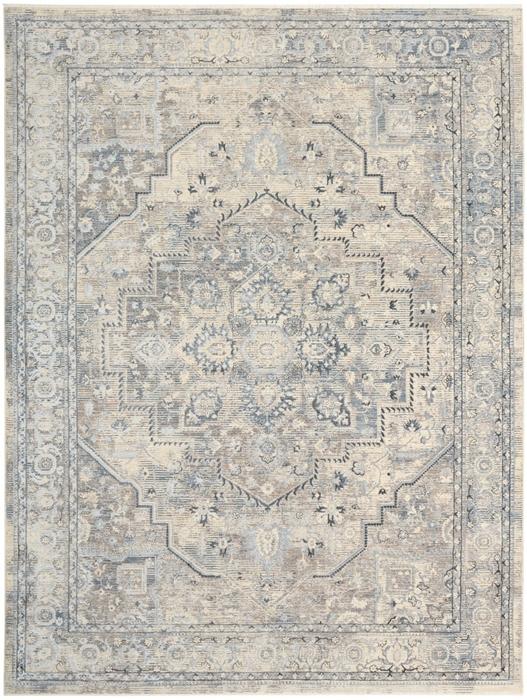 Nourison Sultana Ivory Blue Indoor Only Persian Rug SLL06