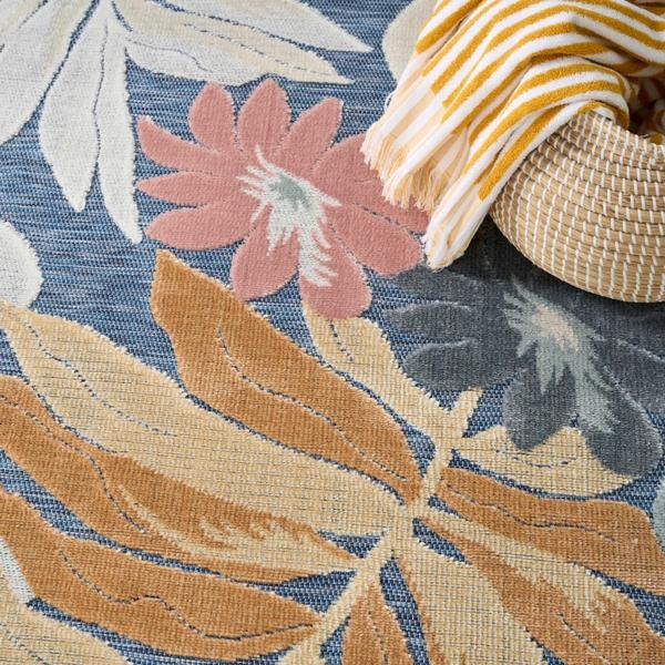 Nourison Suncoast Denim Multi Indoor/Outdoor Floral Rug SNC02