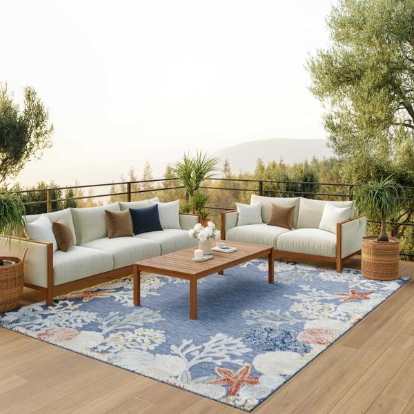 nourison Suncoast Denim Multi Indoor/Outdoor Nature Rug SNC04