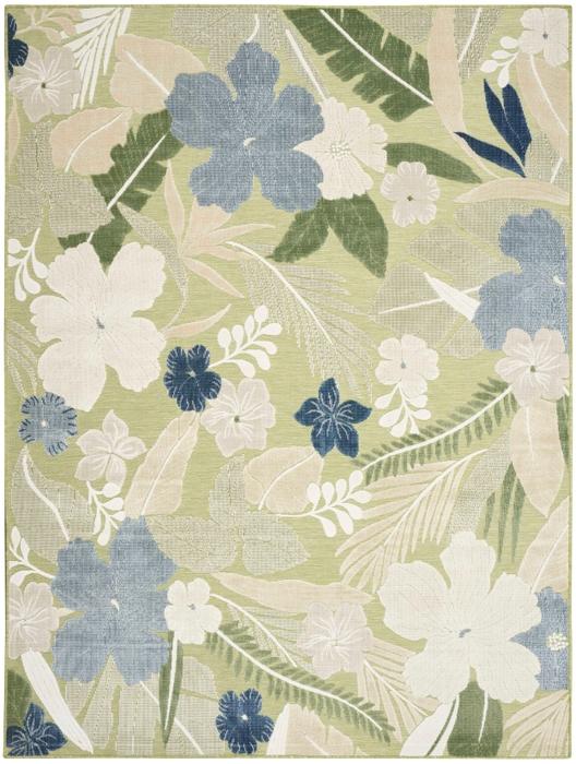 Nourison Suncoast Green Blue Indoor/Outdoor Floral Rug SNC01
