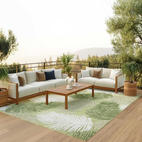 nourison Suncoast Green Indoor/Outdoor Nature Rug SNC03