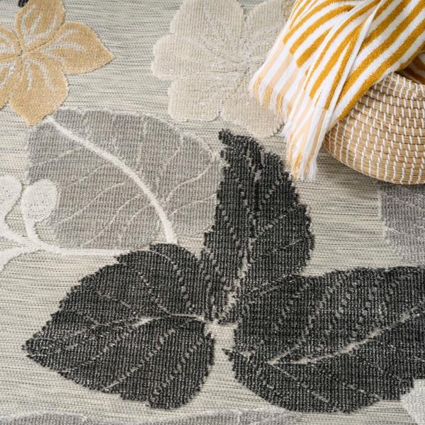 Nourison Suncoast Grey Indoor/Outdoor Floral Rug SNC01