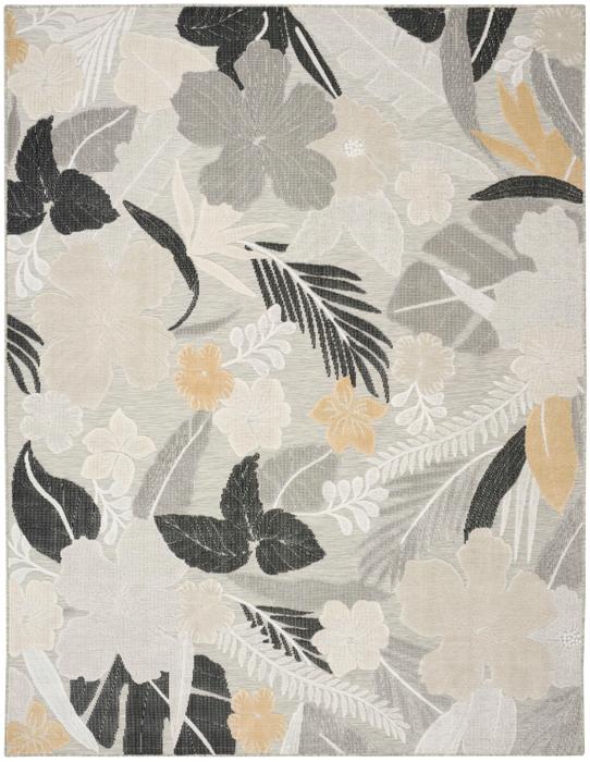 Nourison Suncoast Grey Indoor/Outdoor Floral Rug SNC01