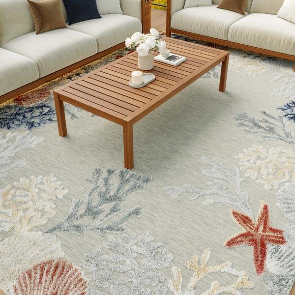 Nourison Suncoast Grey Multicolor Indoor/Outdoor Nature Rug SNC04