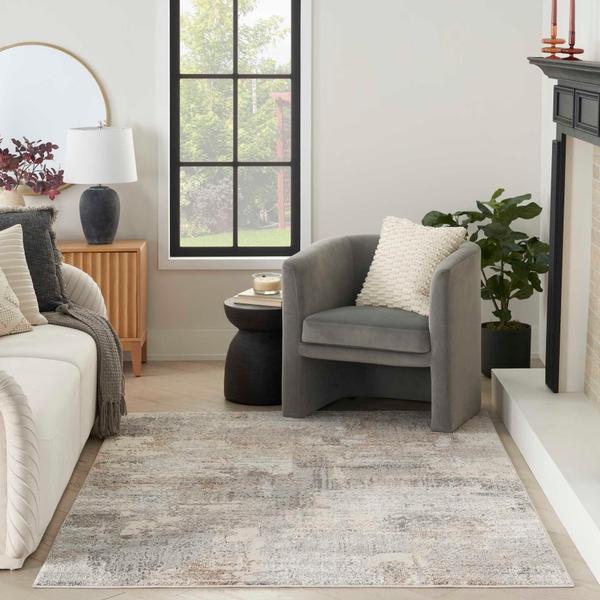 Nourison Sustainable Trends Beige Grey Indoor Only Abstract Rug SUT04 Home