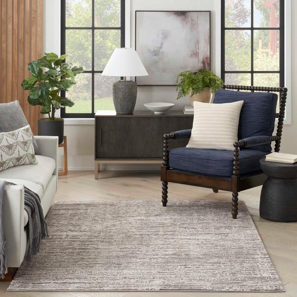Nourison Sustainable Trends Ivory Grey Indoor Only Abstract Rug SUT01 Home