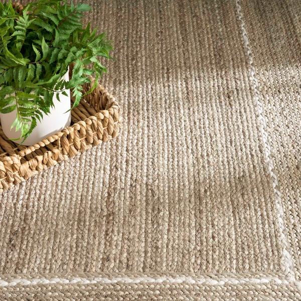 Nourison Terrazzo Jute Natural Grey Indoor Only Solid Rug TRJ01