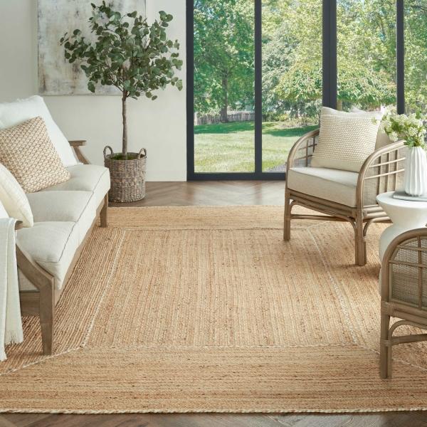 nourison Terrazzo Jute Natural Indoor only Solid Rug TRJ01