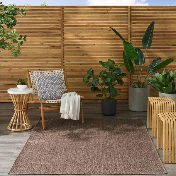 Nourison Tulum Brown Indoor/Outdoor Chevron Rug TLM02