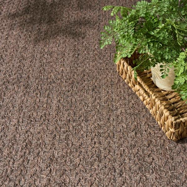 Nourison Tulum Brown Indoor/Outdoor Chevron Rug TLM02