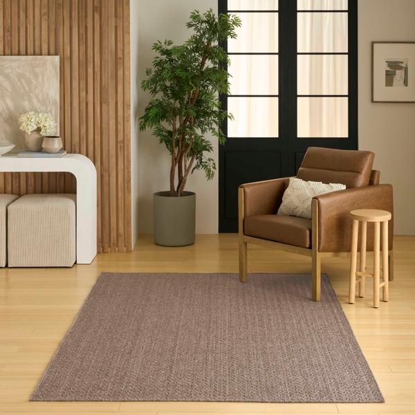 Nourison Tulum Brown Indoor/Outdoor Chevron Rug TLM02