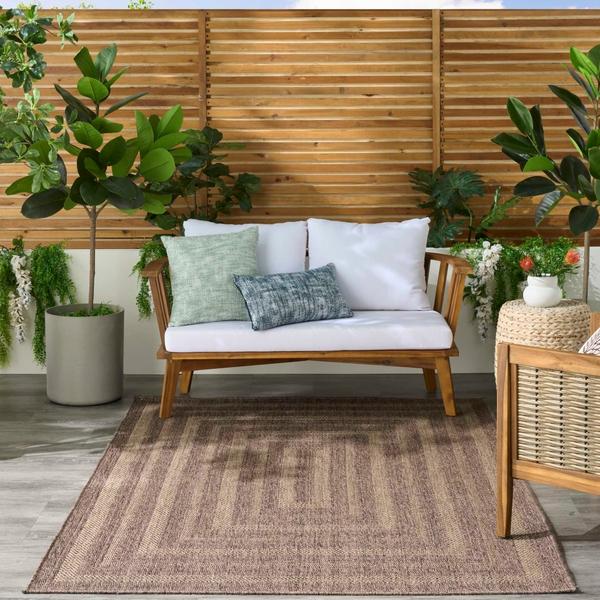 Nourison Tulum Brown Indoor/Outdoor Geometric Rug TLM04