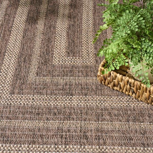 Nourison Tulum Brown Indoor/Outdoor Geometric Rug TLM04
